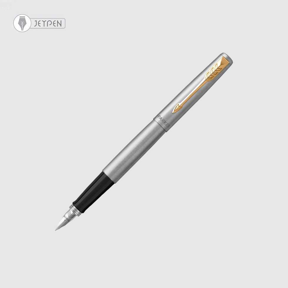 خودنویس پارکر مدل ژوتر بدنه استیل گیره طلا