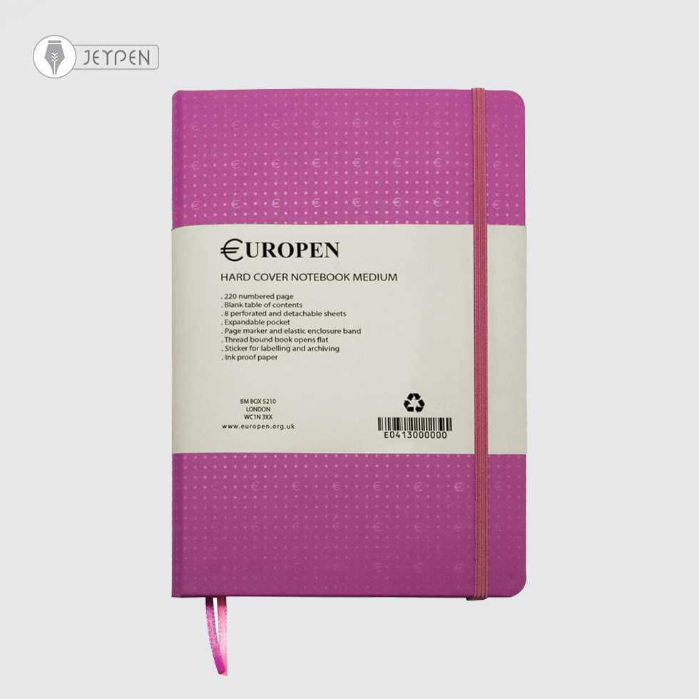 دفتر یوروپن سایز مدیوم رنگ صورتی تیره کد 04