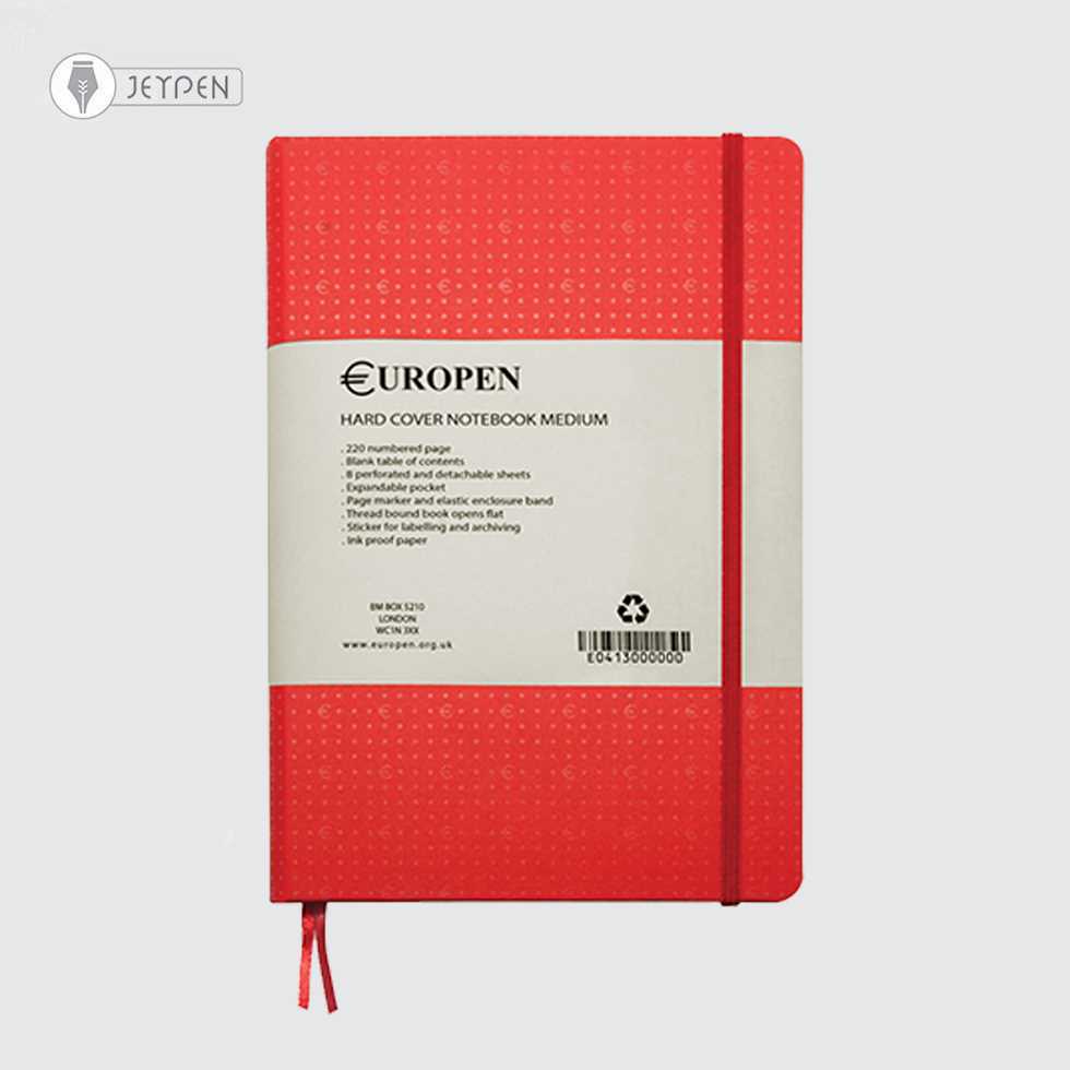 دفتر یوروپن سایز مدیوم رنگ قرمز کد 05