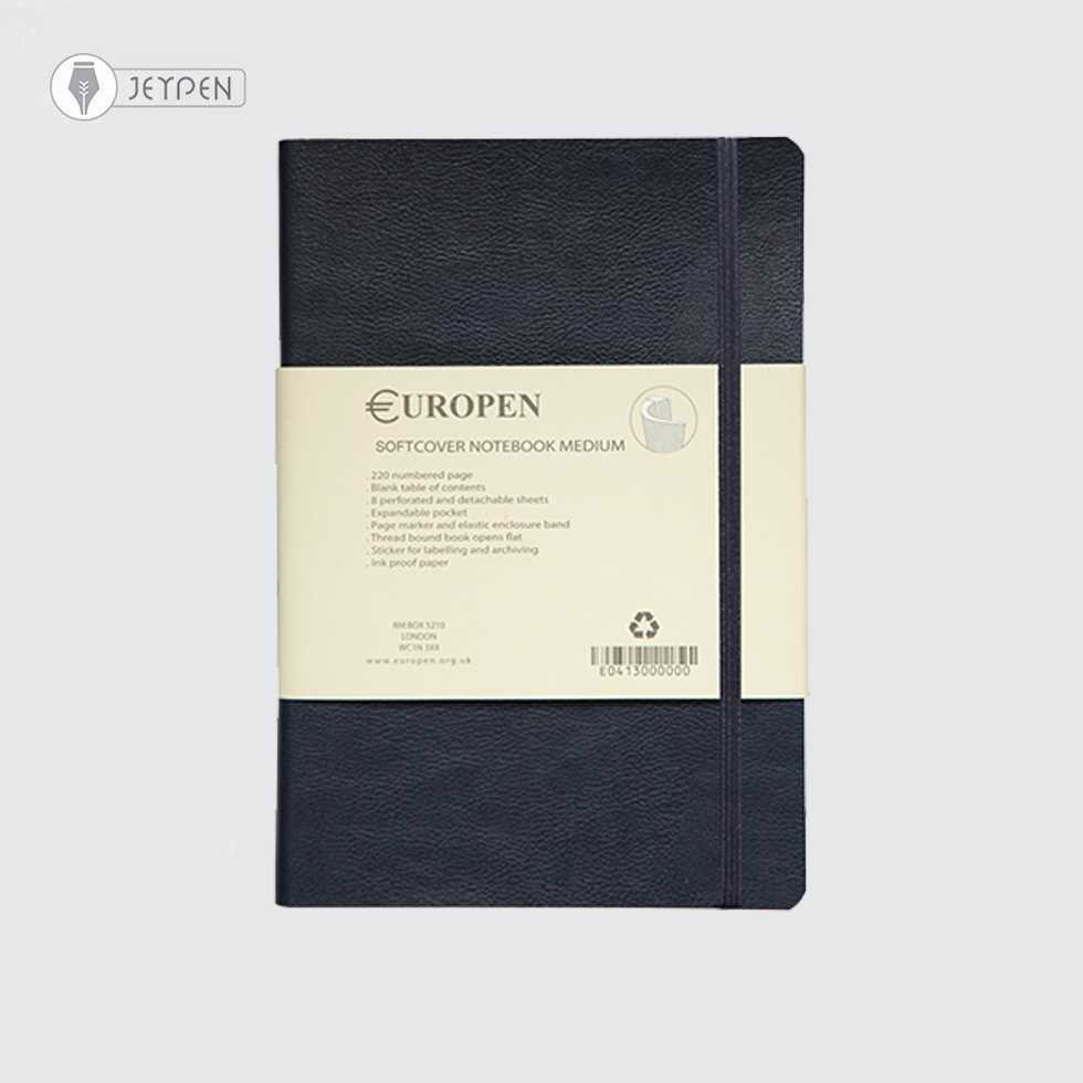 دفتر یوروپن سایز مدیوم جلد نرم رنگ سورمه‌ای