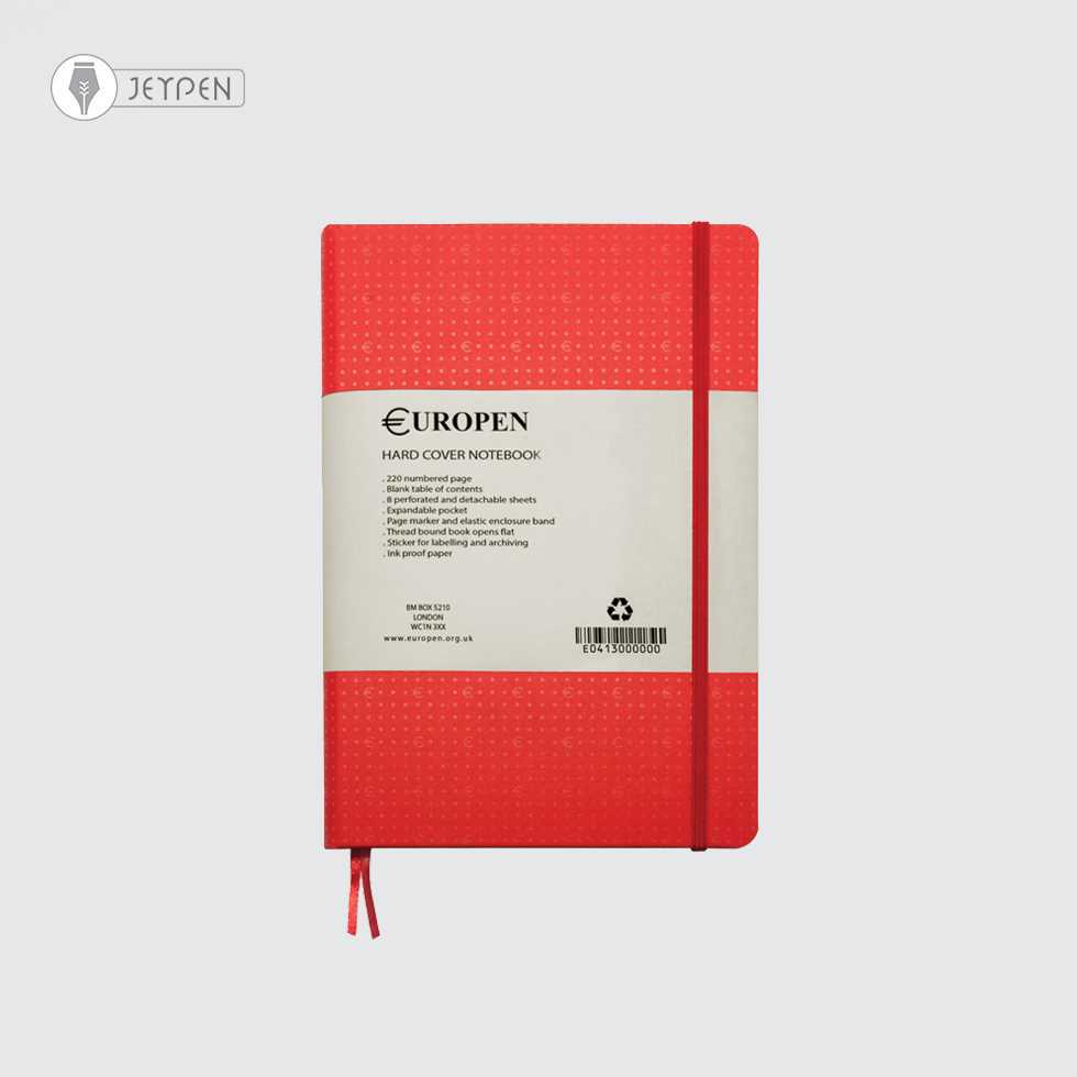 دفتر یوروپن سایز اسمال رنگ قرمز کد 05