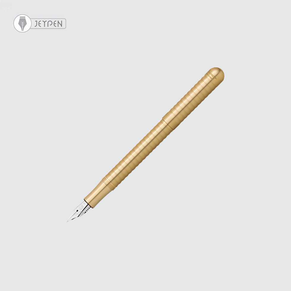 خودنویس کاوکو مدل لی لی پوت بدنه موج‌دار رنگ برنجی