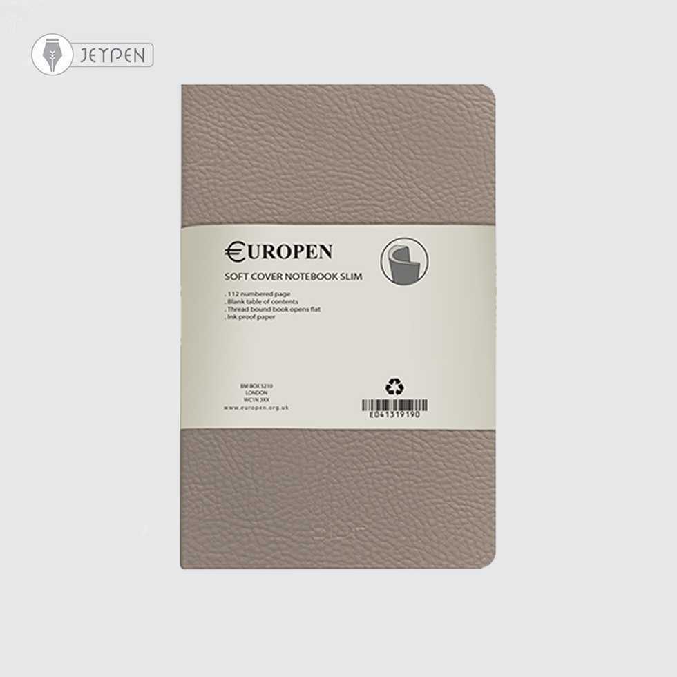 دفتر یوروپن سایز مدیوم اسلیم جلد نرم رنگ کرم پاستلی کد 103