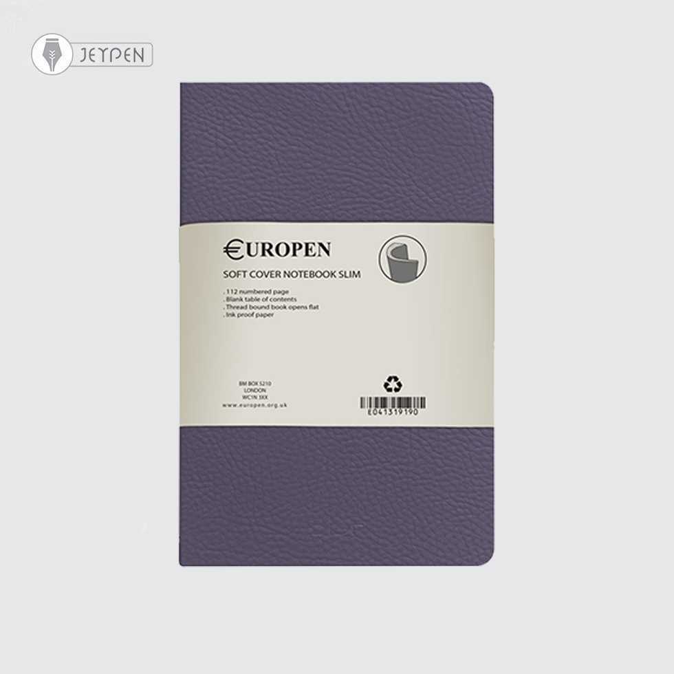 دفتر یوروپن سایز مدیوم اسلیم جلد نرم رنگ بنفش پاستلی کد 110