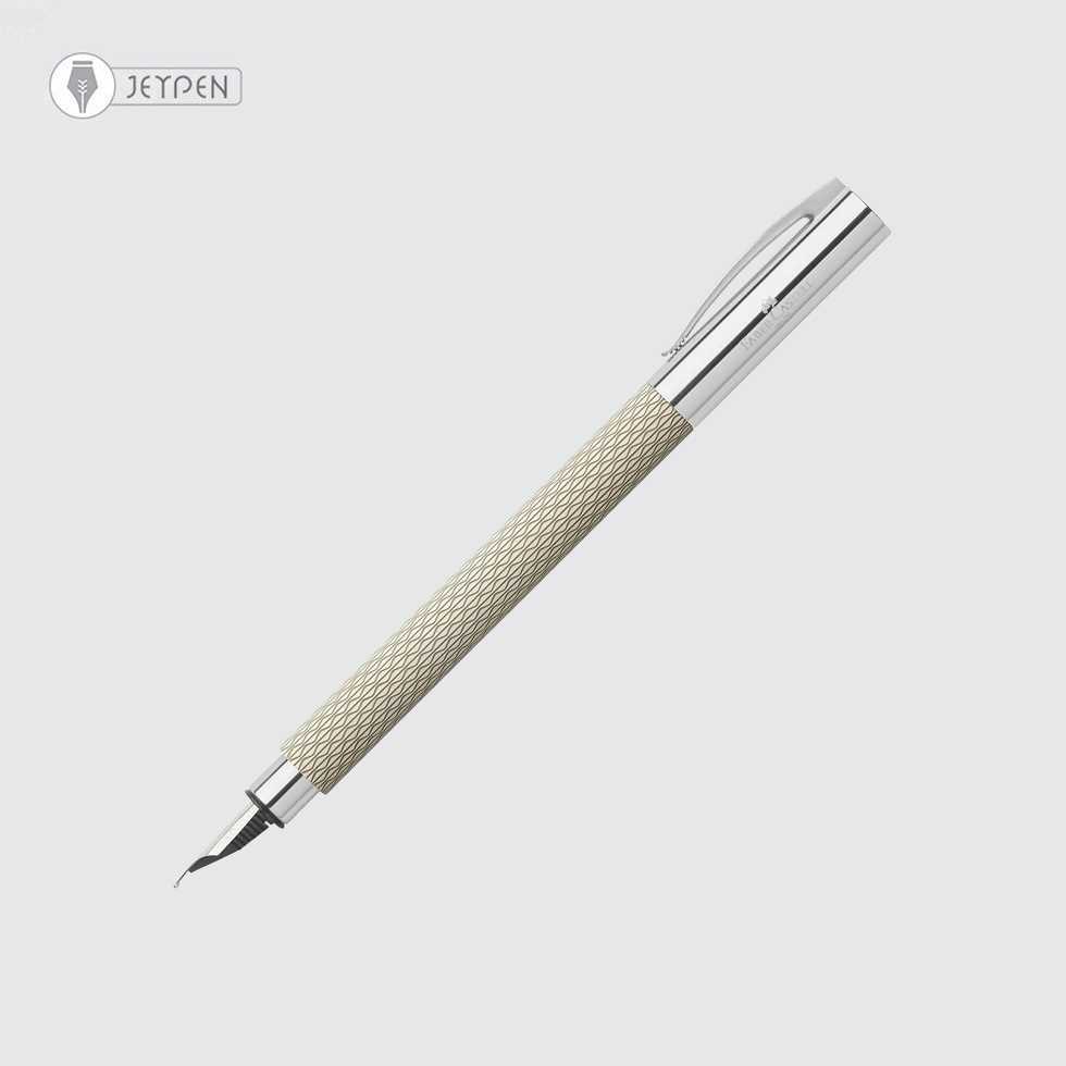 خودنویس فابرکاستل مدل امبیشن رزین اوپ‌آرت رنگ سفید شنی