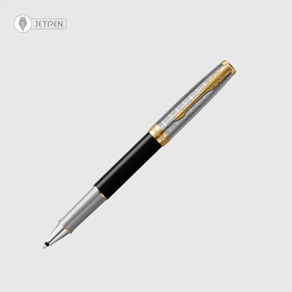 رواننویس پارکر مدل سونت پریمیوم رنگ مشکی متالیک گیره طلا کد 2119786
