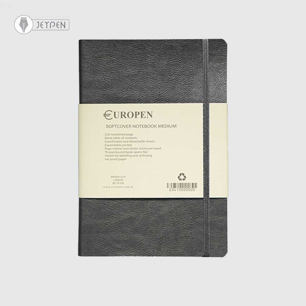 دفتر یوروپن سایز مدیوم جلد نرم رنگ دودی