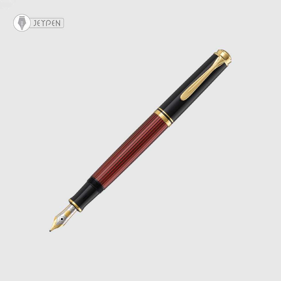 خودنویس پلیکان مدل SOUVERAN M600 رنگ قرمز-مشکی نوک F