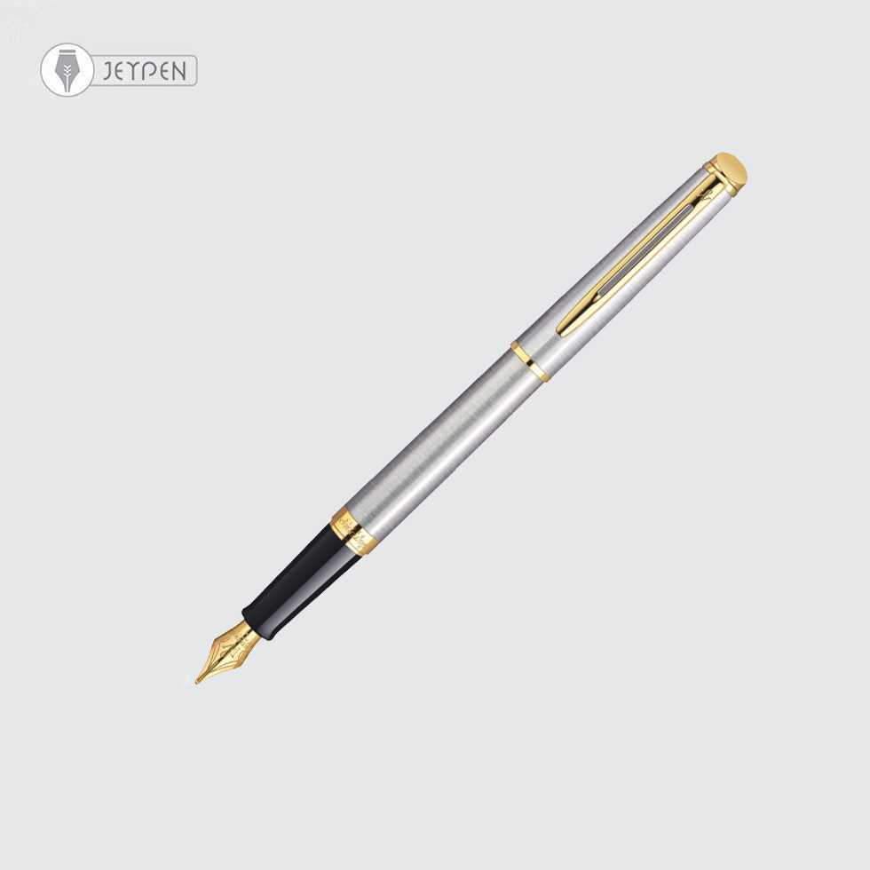 خودنویس واترمن مدل همیسفر رنگ استیل مات گیره طلا