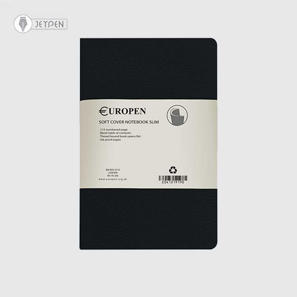 دفتر یوروپن سایز مدیوم اسلیم جلد نرم رنگ مشکی