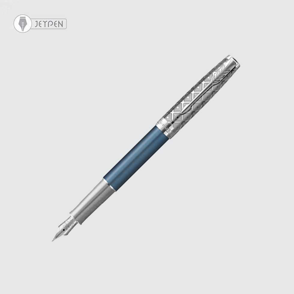 خودنویس پارکر مدل سونت پریمیوم رنگ آبی ساتن نوک F