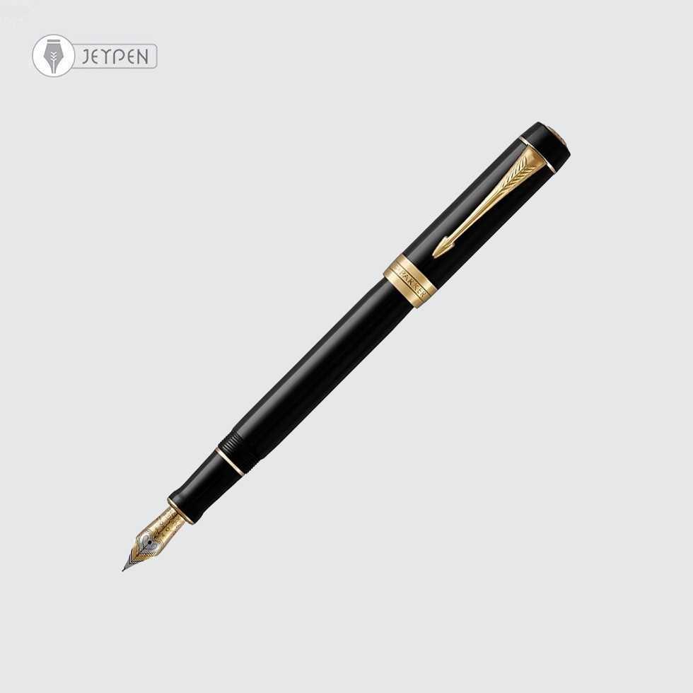 خودنویس پارکر مدل دوفولد کلاسیک رنگ مشکی گیره طلا