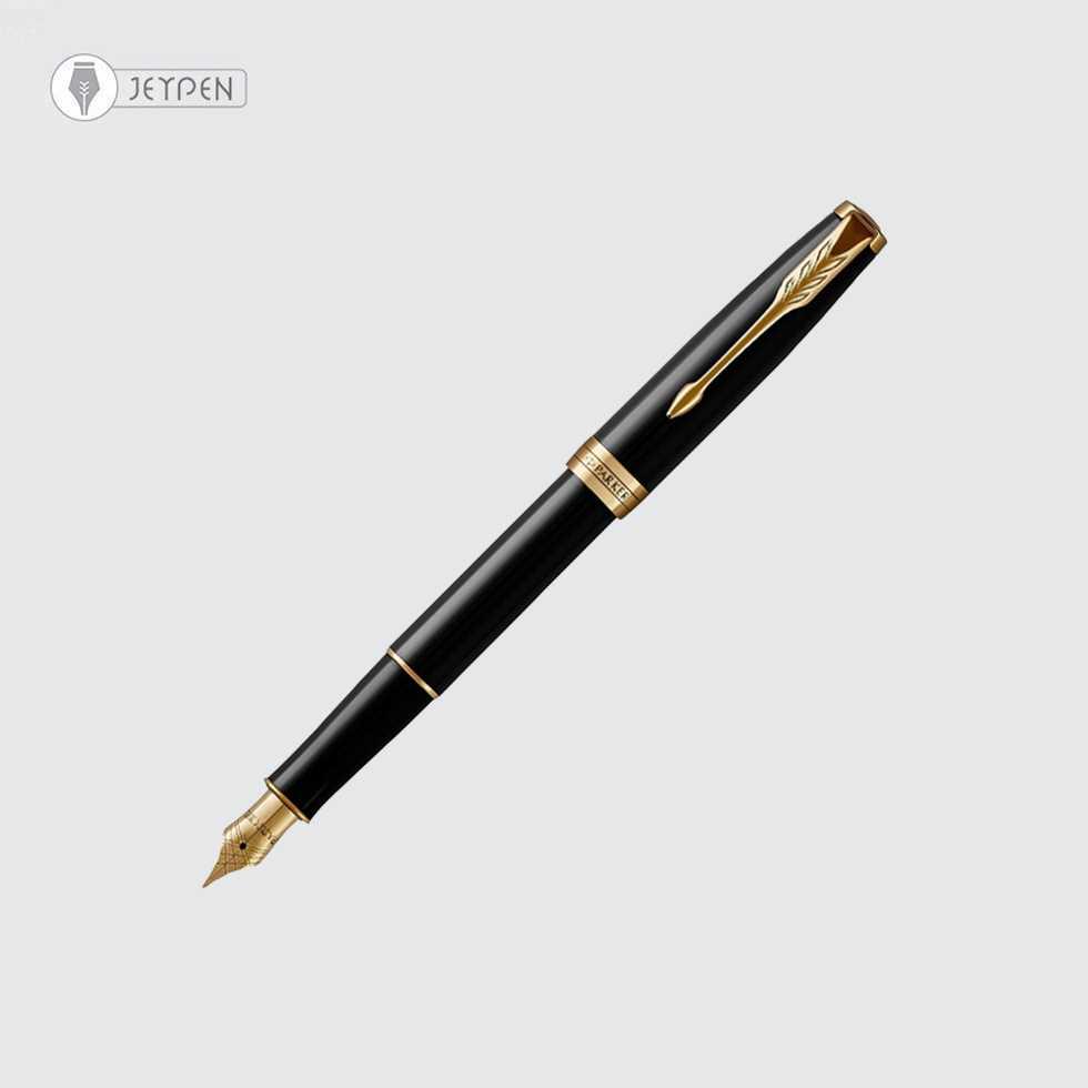 خودنویس پارکر مدل سونت رنگ مشکی لاکی گیره طلا