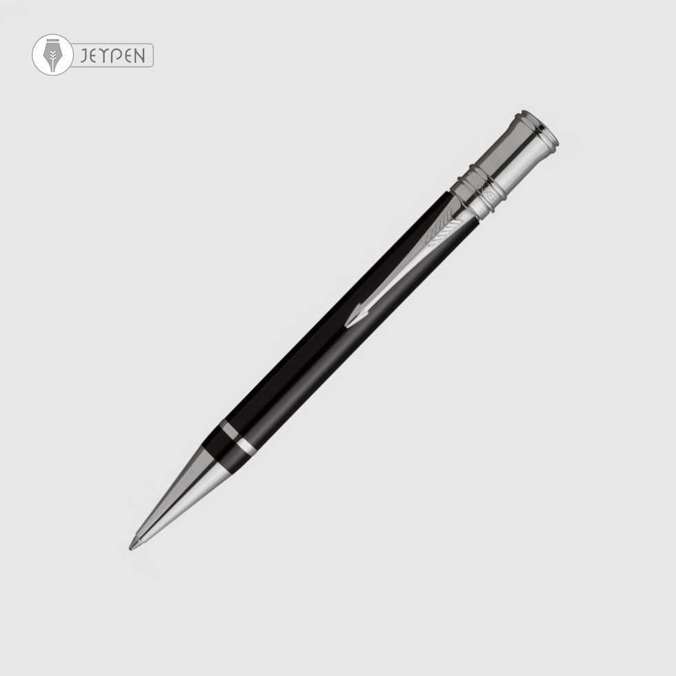 خودکار پارکر مدل دوفولد رنگ مشکی گیره پلاتین