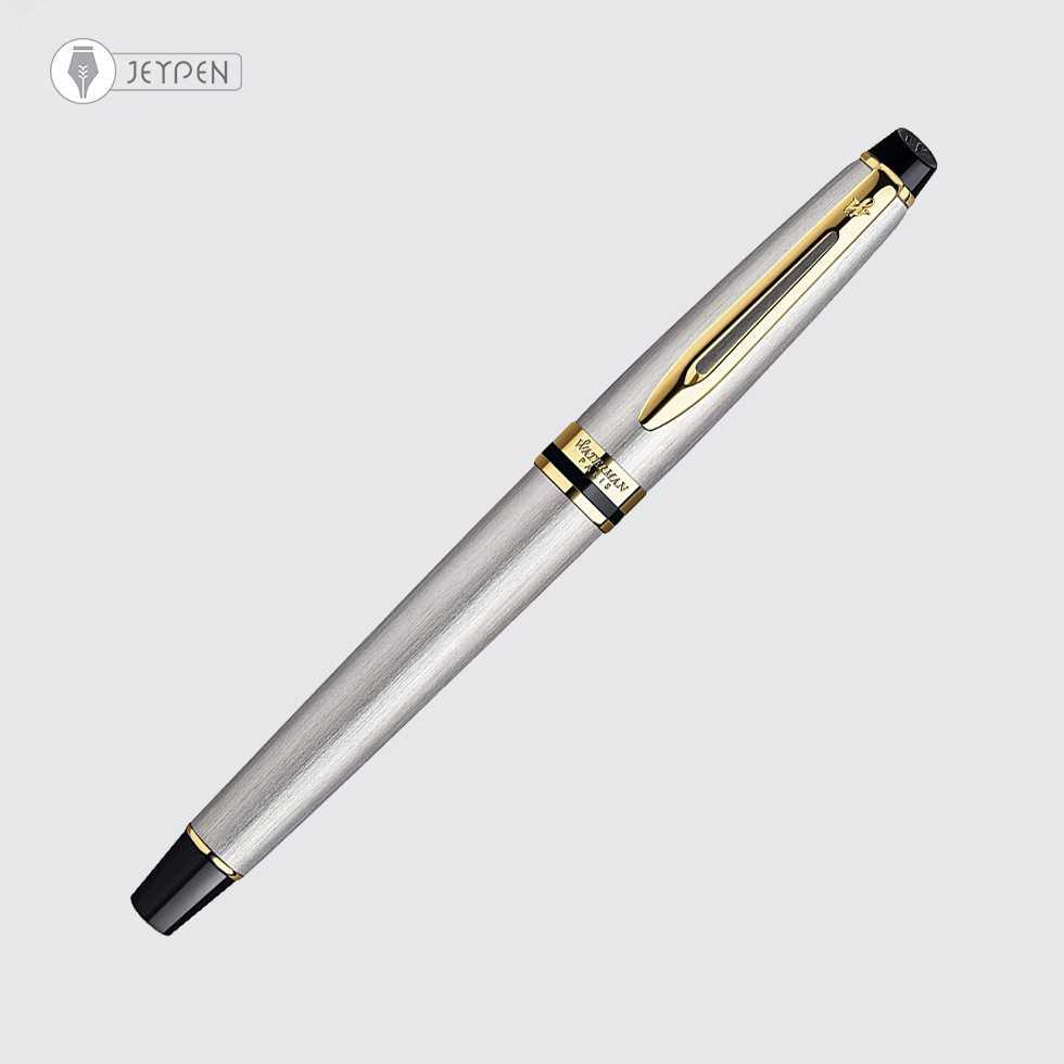 خودنویس واترمن مدل اکسپرت رنگ استیل گیره طلا