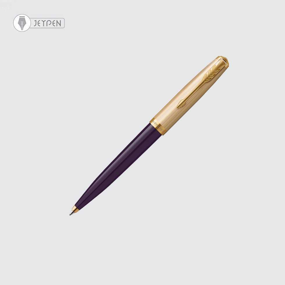 خودکار پارکر مدل 51 دولوکس رنگ آلویی گیره طلا