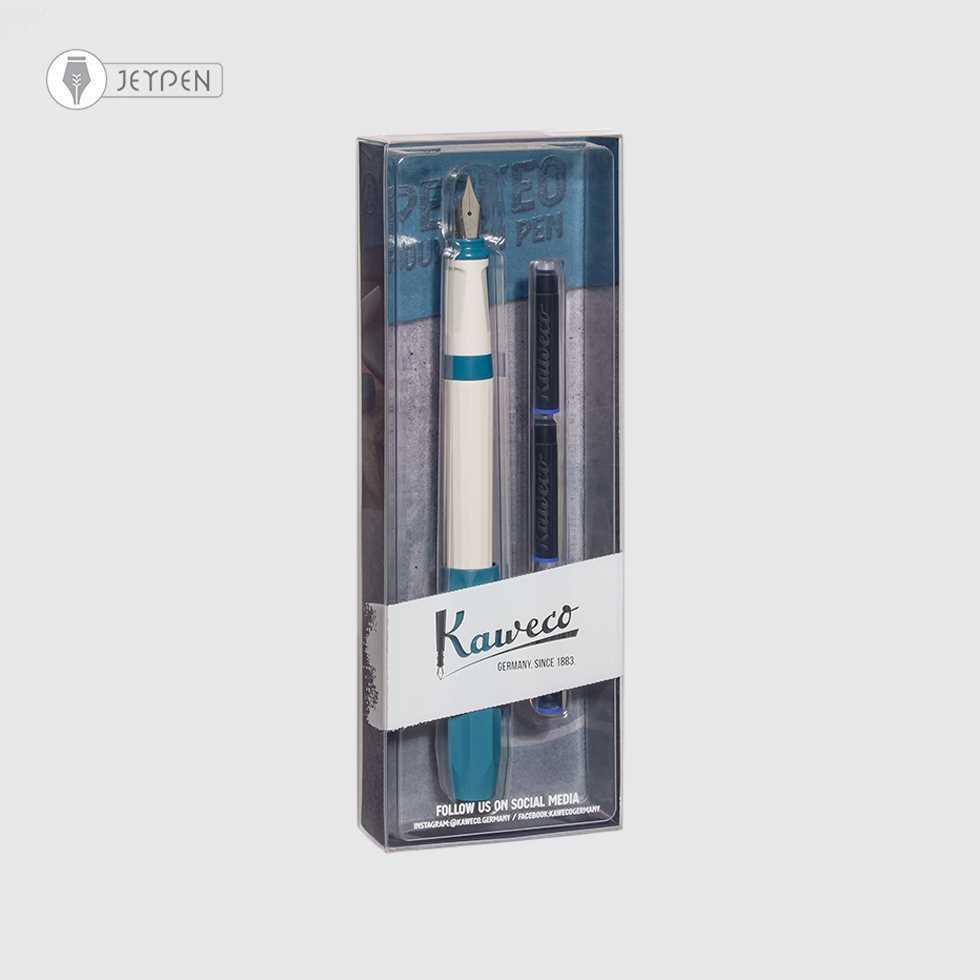 پک بلیستری خودنویس کاوکو مدل پرکئو رنگ شامبره (سفید آبی) سرقلم M