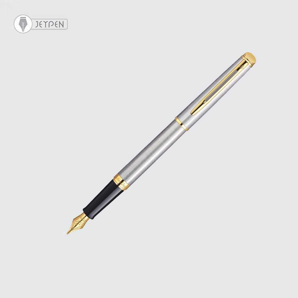 خودنویس واترمن مدل همیسفر رنگ استیل مات گیره طلا