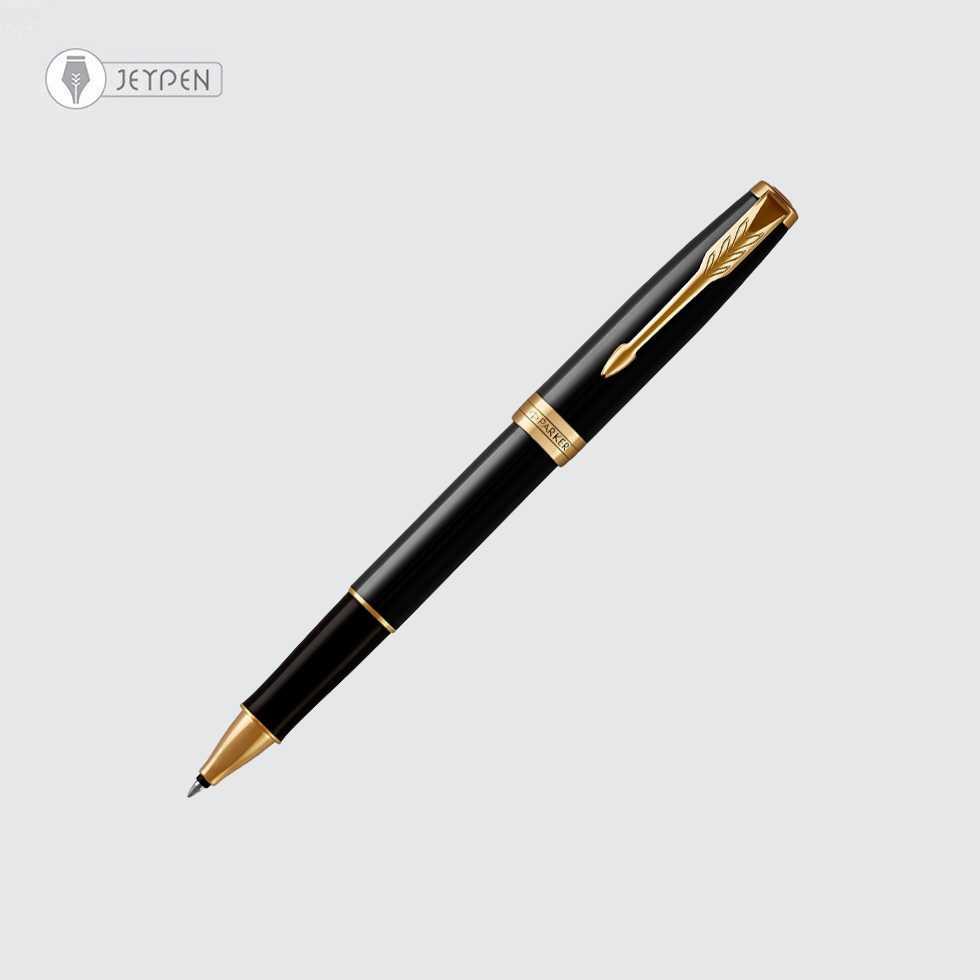 روان نویس پارکر مدل سونت رنگ مشکی لاکی گیره طلا