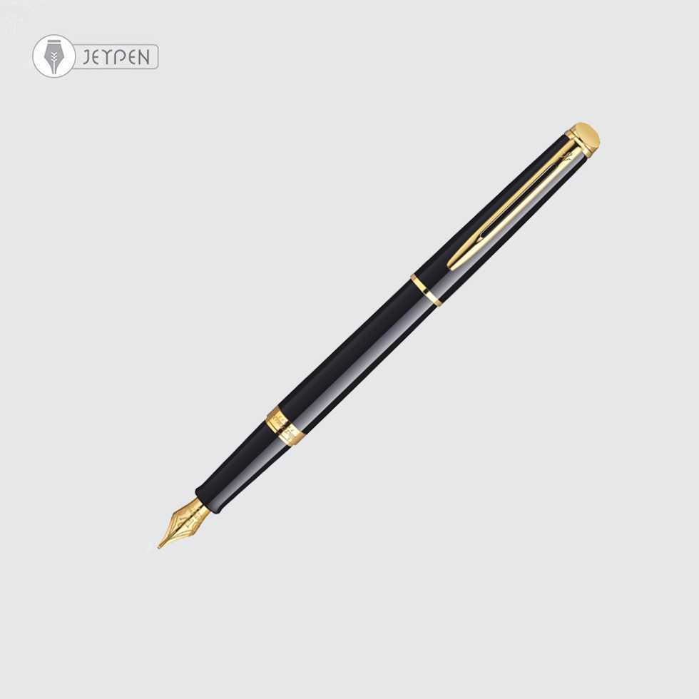 خودنویس واترمن مدل همیسفر رنگ مشکی لاکی گیره طلا