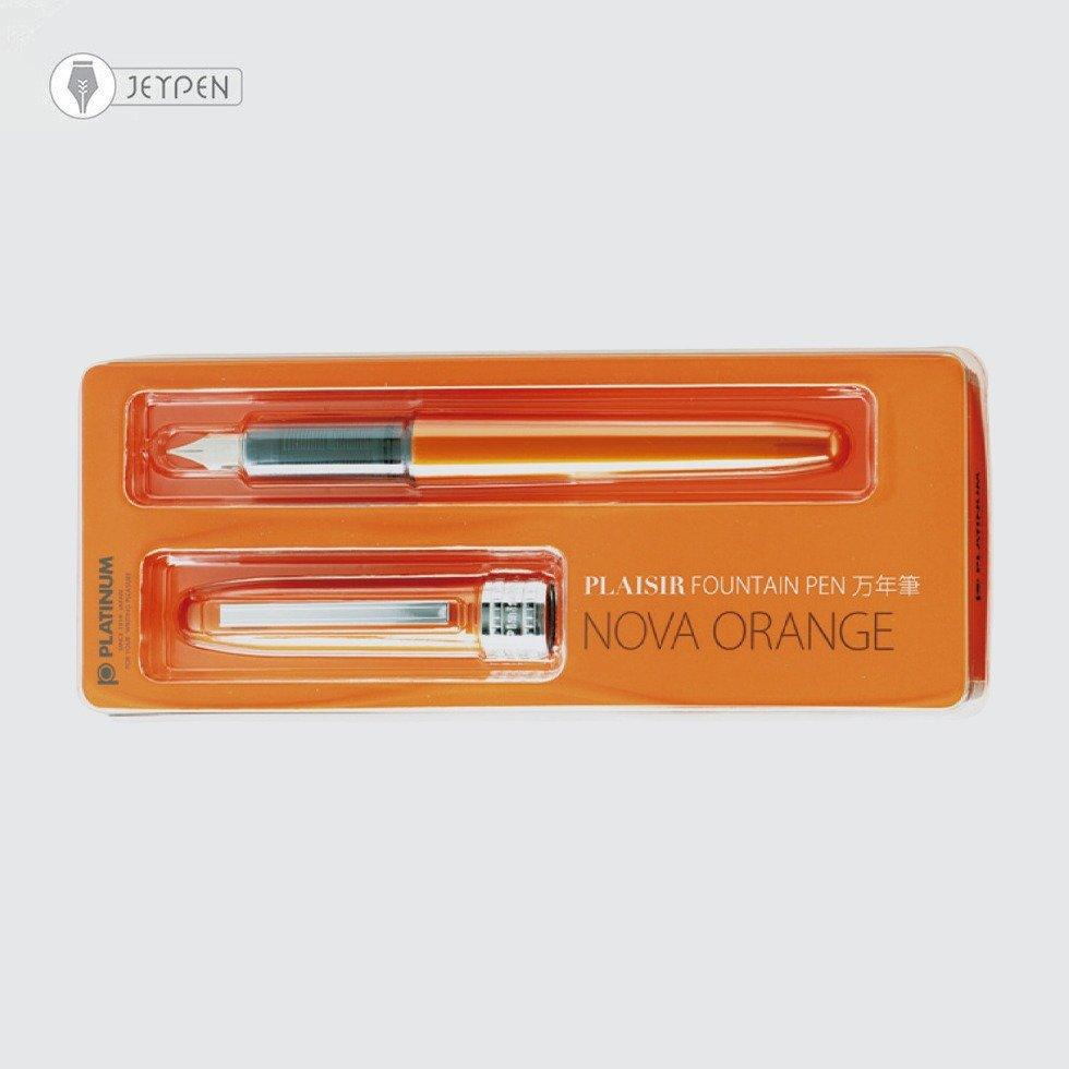 خودنویس پلاتینوم مدل پلیسیر G-Pack رنگ نارنجی نوع سرقلم F