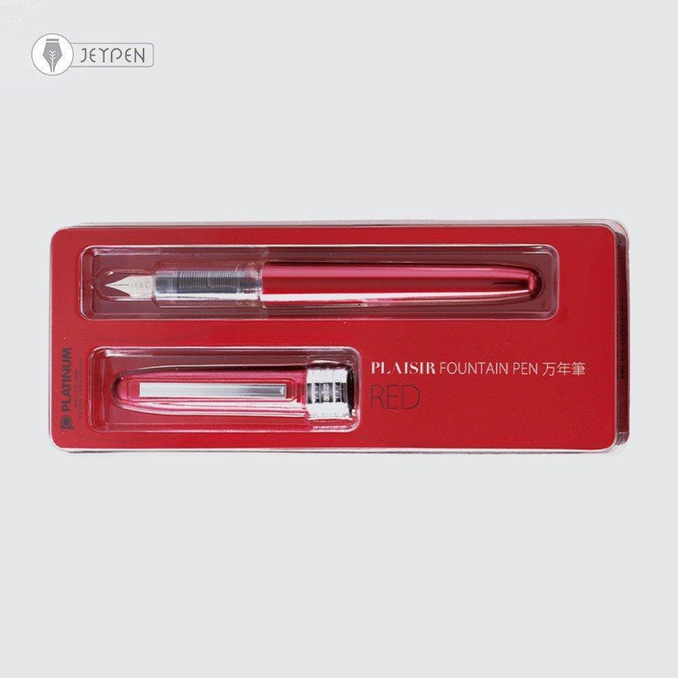 خودنویس پلاتینوم مدل پلیسیر G-Pack رنگ قرمز نوع سرقلم M