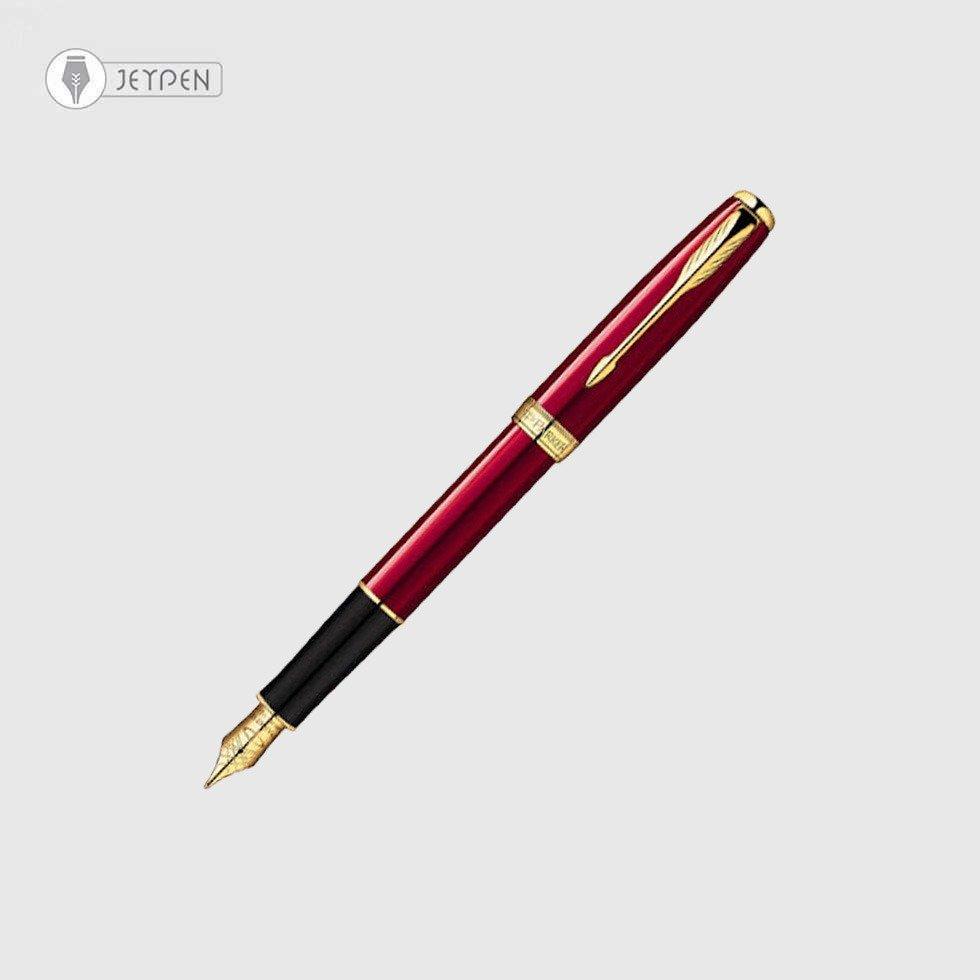 خودنویس پارکر مدل سونت رنگ قرمز گیره طلا